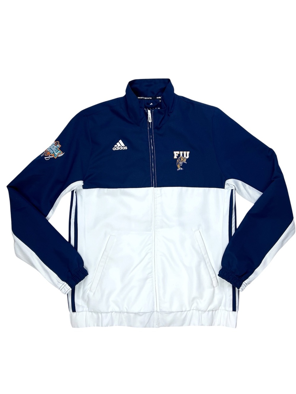 Adidas NCAA FIU Football Gasparilla Bowl Blue White Windbreaker Jacket Medium